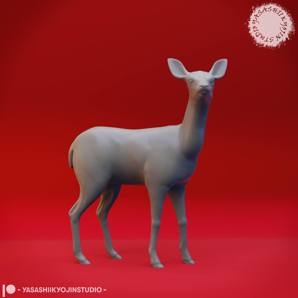 “Enchanted Fantasy Animals Resin Miniature set featuring unicorn, stag, deer, rabbit, owl, crow, raccoon, and more by Yasashii Kyojin Studio.”