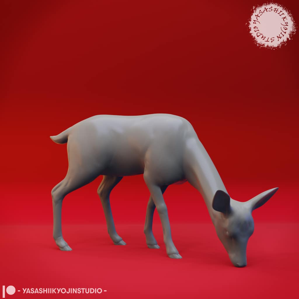 “Enchanted Fantasy Animals Resin Miniature set featuring unicorn, stag, deer, rabbit, owl, crow, raccoon, and more by Yasashii Kyojin Studio.”