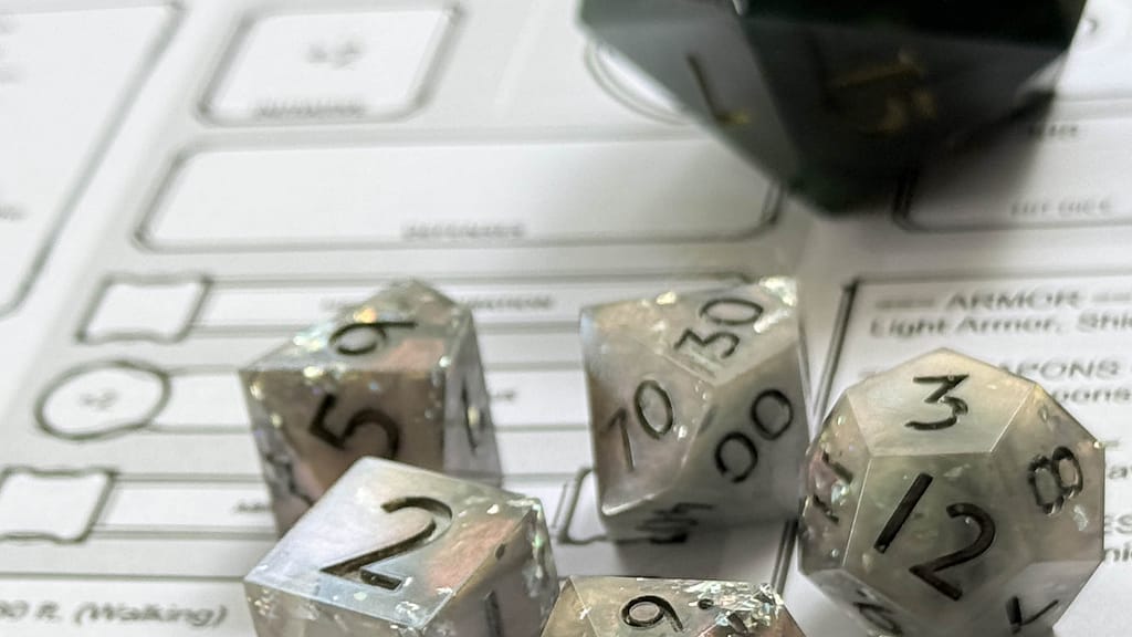 Moonlit Opalescence Dice Set - Custom Dice Enquiries