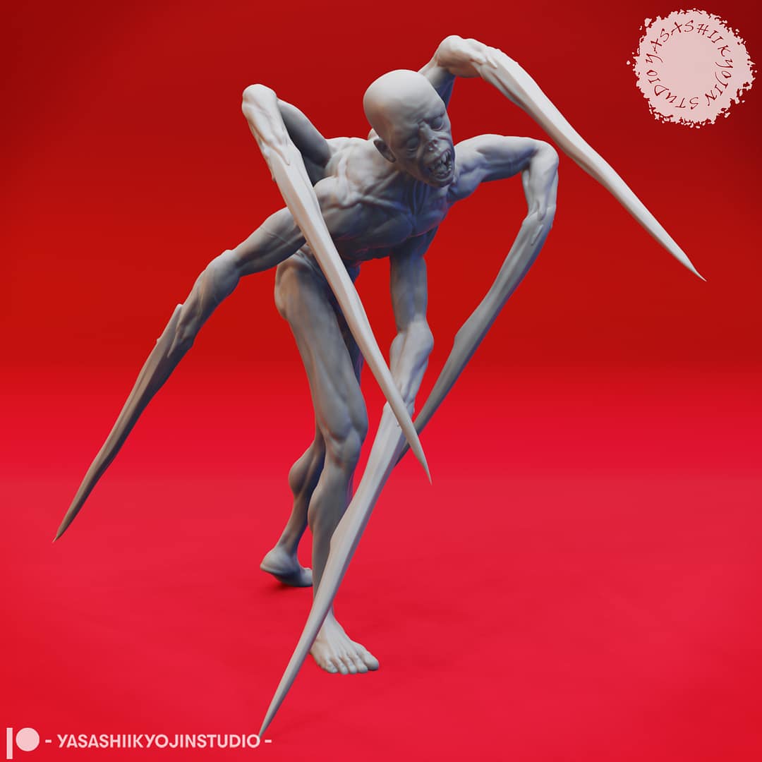 Sorrowsworn Miniature Set A group of six unpainted resin Sorrowsworn miniatures in terrifying, grotesque poses, ideal for dark fantasy TTRPG encounters.