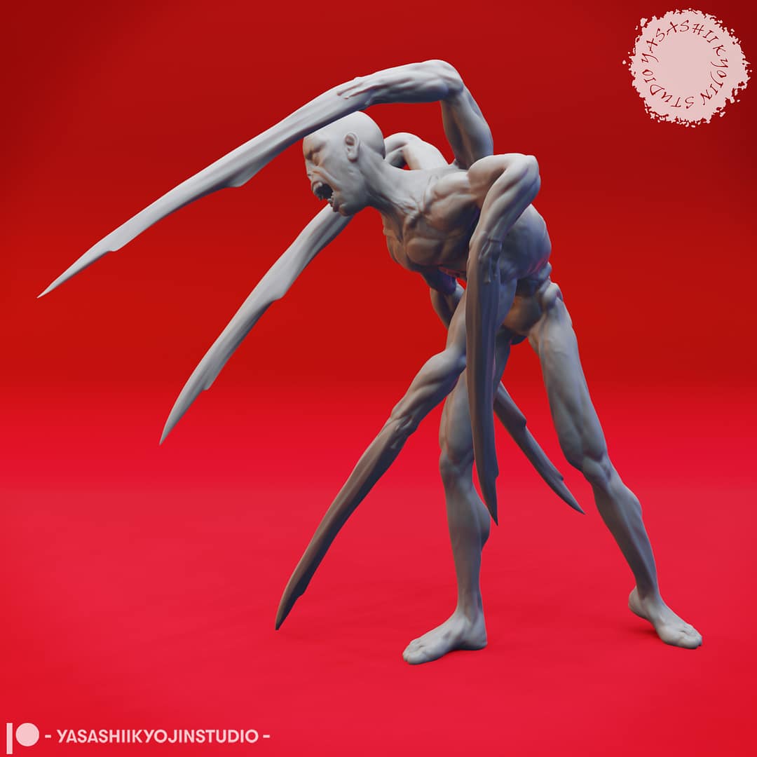 Sorrowsworn Miniature Set A group of six unpainted resin Sorrowsworn miniatures in terrifying, grotesque poses, ideal for dark fantasy TTRPG encounters.