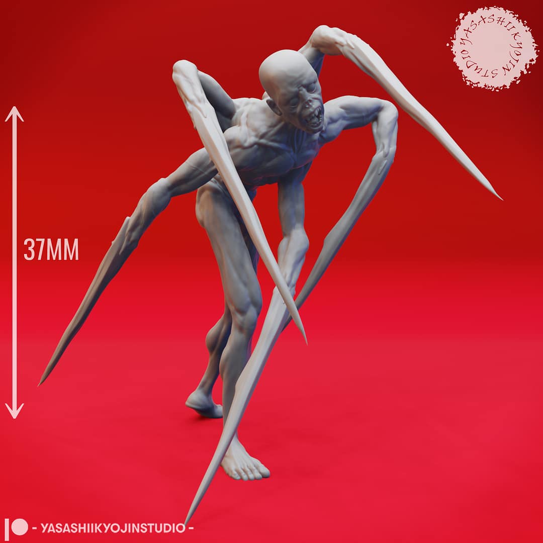 Sorrowsworn Miniature Set A group of six unpainted resin Sorrowsworn miniatures in terrifying, grotesque poses, ideal for dark fantasy TTRPG encounters.