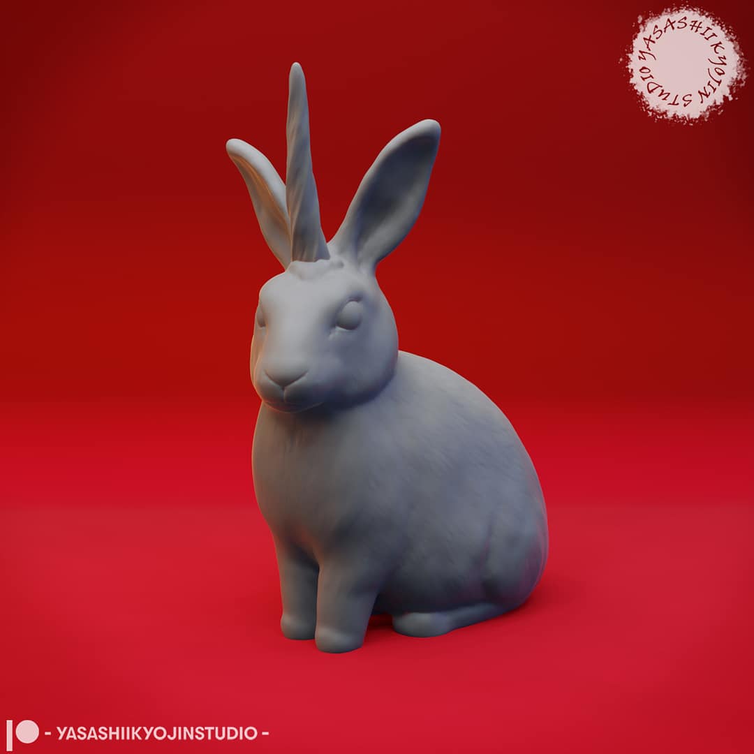 “Enchanted Fantasy Animals Resin Miniature set featuring unicorn, stag, deer, rabbit, owl, crow, raccoon, and more by Yasashii Kyojin Studio.”