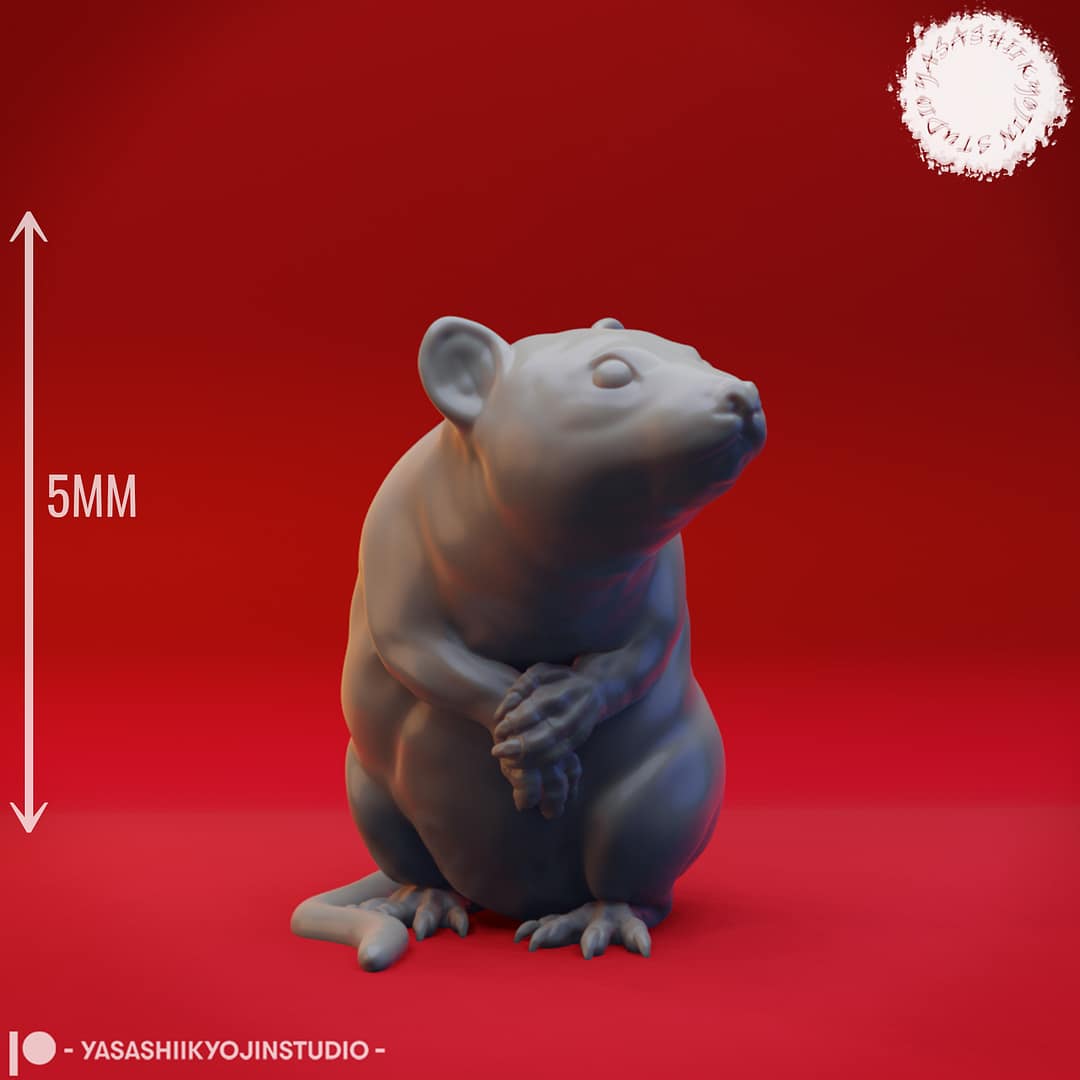 “Enchanted Fantasy Animals Resin Miniature set featuring unicorn, stag, deer, rabbit, owl, crow, raccoon, and more by Yasashii Kyojin Studio.”