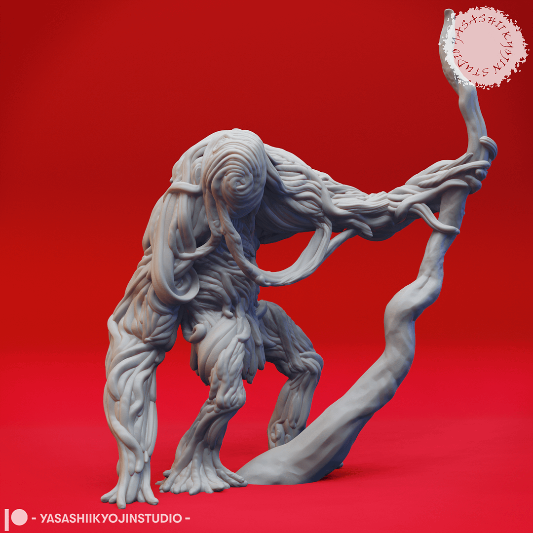 “Sinister Vine Blight Resin Miniature set with Watcher, Attacker, and Lumbering poses sculpted by Yasashii Kyojin Studio.”