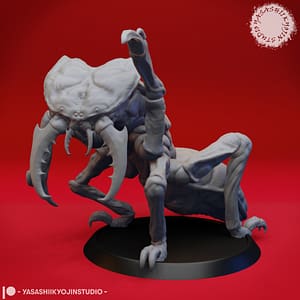 Attacking Ankheg resin miniature lunging forward with claws and mandibles raised for battle.