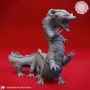 Colossal Behir miniature in a striking pose, showcasing its coiled serpent-like body and terrifying maw, printed in premium resin.
