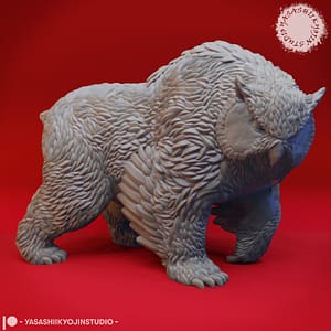 Owlbear Miniature in multiple poses: standing tall, prowling, and resting.