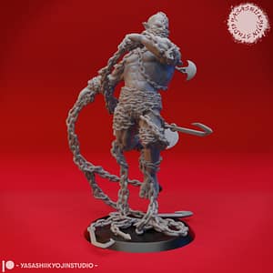 Chain Devil Miniature – Resin Model of a Hook-Wielding Fiend Wrapped in Chains