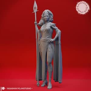"Cloud Giant Miniature – Storm Sovereign holding a runed spear with windblown robes and regal stance."