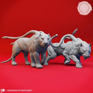 Displacer Beast Miniature – Phase-Hunting Nightmare by Yasashii Kyojin Studio, shown prowling with twin tentacles arched and body mid-stalk.