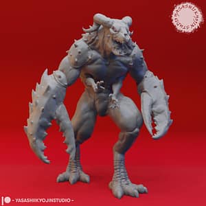 Glabrezu Miniature – Fiendish resin demon with massive claws and horns, designed by Yasashii Kyojin Studio