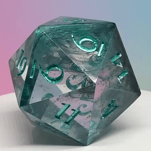 A one-of-a-kind green resin D20 infused with the calm of ancient groves and quiet magic. Soft sage resin swirls with misty veining, sharp-edged for crisp, satisfying rolls. Balanced for storytelling, built for dreamers.