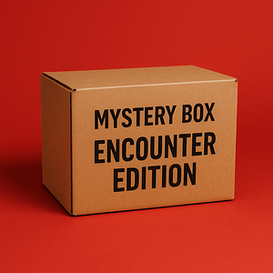 “Encounter Edition Mystery Box with curated resin miniatures and terrain by Roll 4 Shenanigans.”